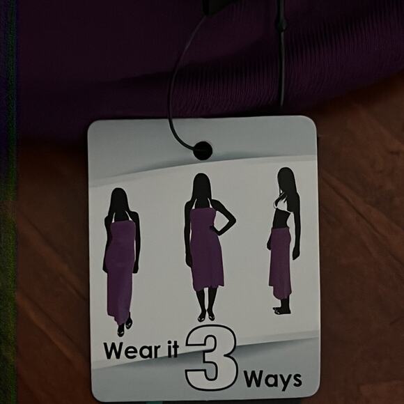 Mariemeili Purple Knit Swim Coverup 3 Way Styling woman Size Small Strapless - Picture 5 of 6